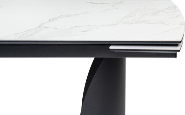 Изображение товара Обеденный стол Woodville Готланд 160-220х90х79 / 553534 (белый мрамор/черный)