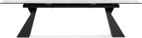 Изображение товара Обеденный стол Woodville Денхольм 240-290х100х75 / 553548 (белый мрамор/черный)