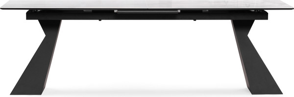 Изображение товара Обеденный стол Woodville Денхольм 240-290х100х75 / 553548 (белый мрамор/черный)
