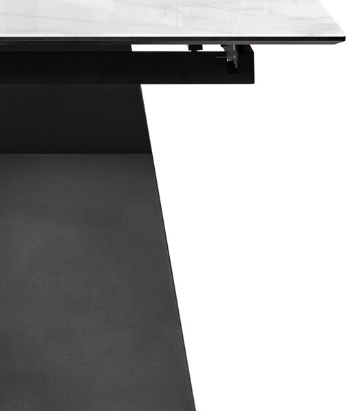 Изображение товара Обеденный стол Woodville Денхольм 240-290х100х75 / 553548 (белый мрамор/черный)