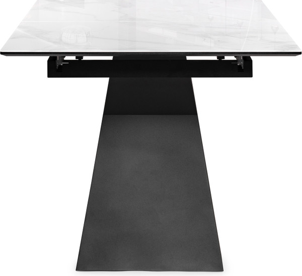 Изображение товара Обеденный стол Woodville Денхольм 240-290х100х75 / 553548 (белый мрамор/черный)