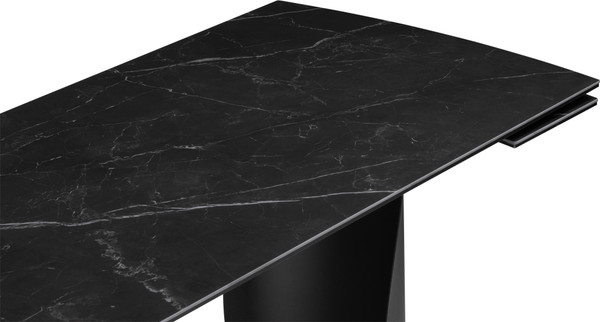 Изображение товара Обеденный стол Woodville Готланд 180-240х90х79 / 553535 (черный мрамор/черный)