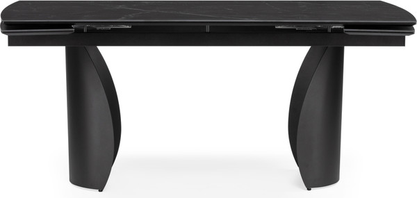 Изображение товара Обеденный стол Woodville Готланд 180-240х90х79 / 553535 (черный мрамор/черный)