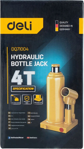 Изображение товара Бутылочный домкрат Deli EDQ71004 (желтый)