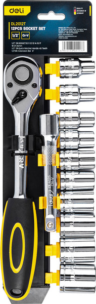 Изображение товара Набор головок слесарных Deli YS EDL2012T (10-24мм, 12шт)