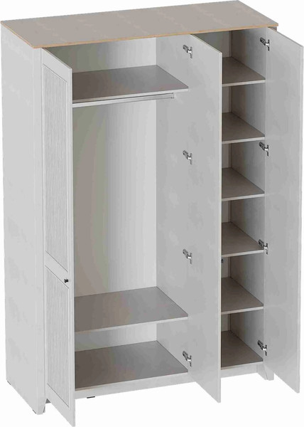 Изображение товара Шкаф Мебельград Валенсия 3 двери (персидский жемчуг/дуб натуральный светлый)