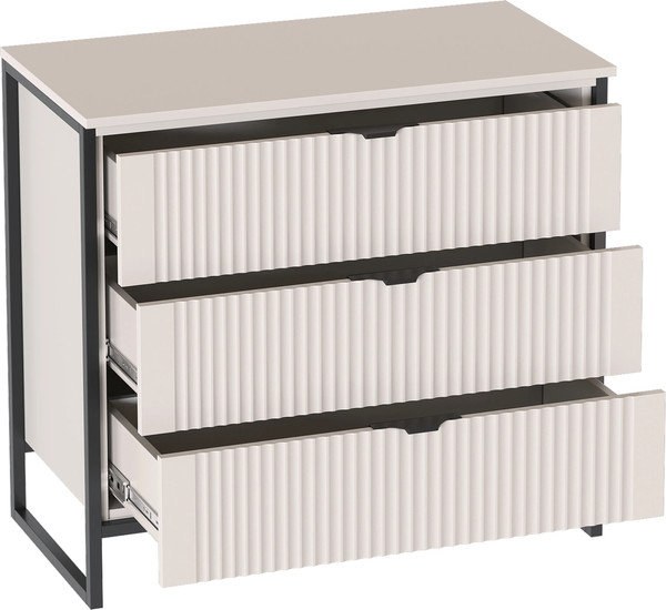 Изображение товара Комод Мебельград Нора 3 ящика (персидский жемчуг/вереск ромено)