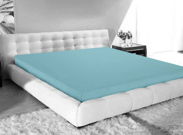 Изображение товара Простыня Бояртекс Сатин на резинке 90х200х30 (14-4810 TPX нежная бирюза)