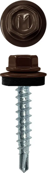 Изображение товара Саморез Daxmer Кровельный 4.8x29 (250шт, 8019 темно-коричневый)