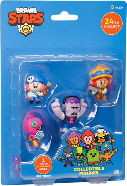 Изображение товара Набор фигурок коллекционных Brawl Stars Джесси, Тара, Фрэнк, Пэнни и Леон / BRW2040C