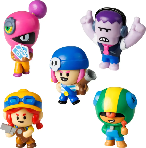 Изображение товара Набор фигурок коллекционных Brawl Stars Джесси, Тара, Фрэнк, Пэнни и Леон / BRW2040C