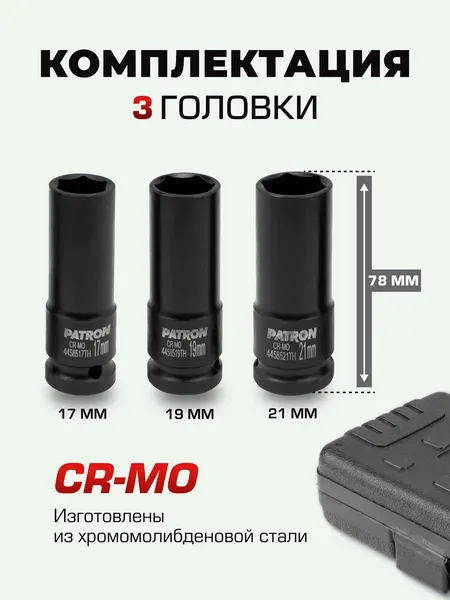 Изображение товара Набор головок слесарных Patron P-4032TH (64689)