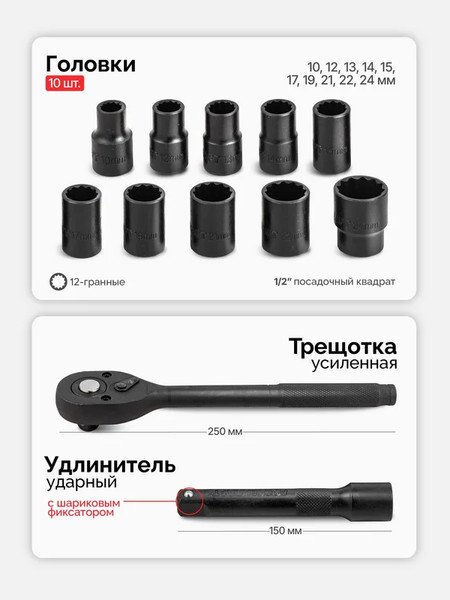 Изображение товара Универсальный набор инструментов ForceKraft FK-4122-9 (64664)