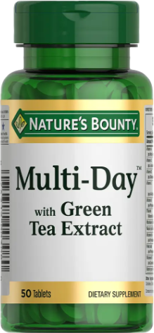 Изображение товара Витаминно-минеральный комплекс Nature's Bounty Мультидэй с экстрактом листьев зеленого чая (50 таблеток)