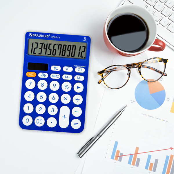 Изображение товара Калькулятор Brauberg Style 12-BL / 272966 (синий)