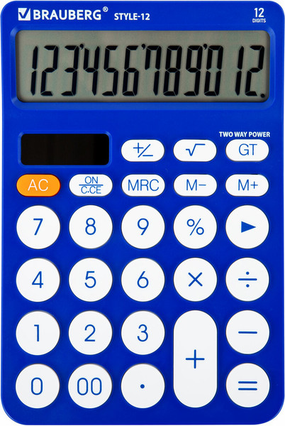 Изображение товара Калькулятор Brauberg Style 12-BL / 272966 (синий)