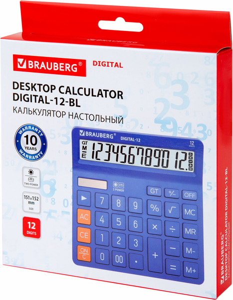 Изображение товара Калькулятор Brauberg Digital 12-BL / 272969 (синий)