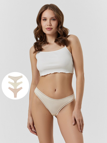Изображение товара Комплект женских трусов Mark Formelle 412654-3 (р.106, жемчуг)