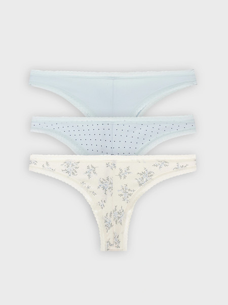 Изображение товара Комплект женских трусов Mark Formelle 412654-3 (р.106, цветочки с горошком на молочном)