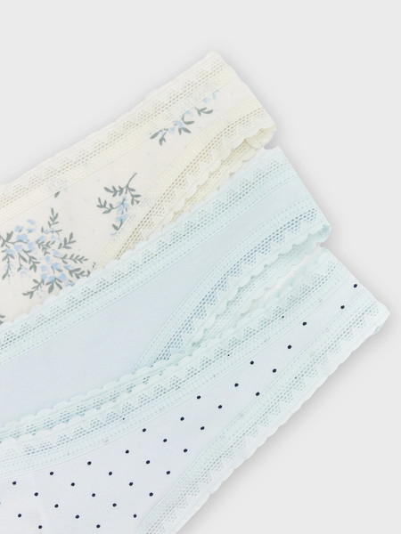 Изображение товара Комплект женских трусов Mark Formelle 412654-3 (р.106, цветочки с горошком на молочном)