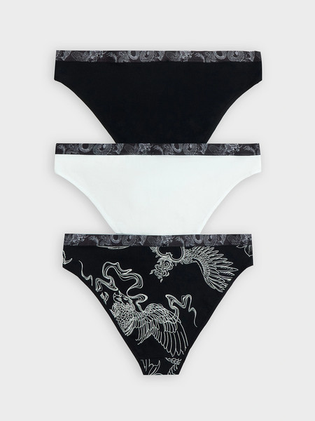 Изображение товара Комплект женских трусов Mark Formelle 412619-3 (р.106, тату на черном)