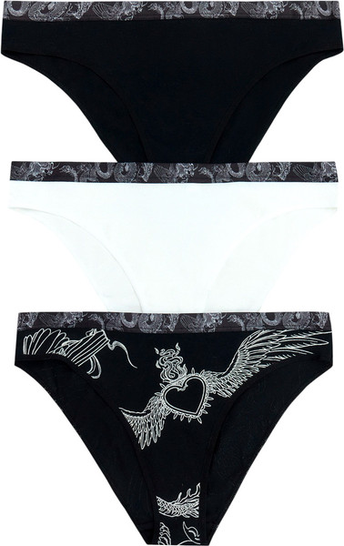 Изображение товара Комплект женских трусов Mark Formelle 412619-3 (р.106, тату на черном)
