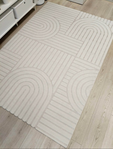 Изображение товара Ковер Radjab Carpet Сканди Сизаль Прямоугольник 10946A / 12268RK (1.6x3, Krem/Krem)