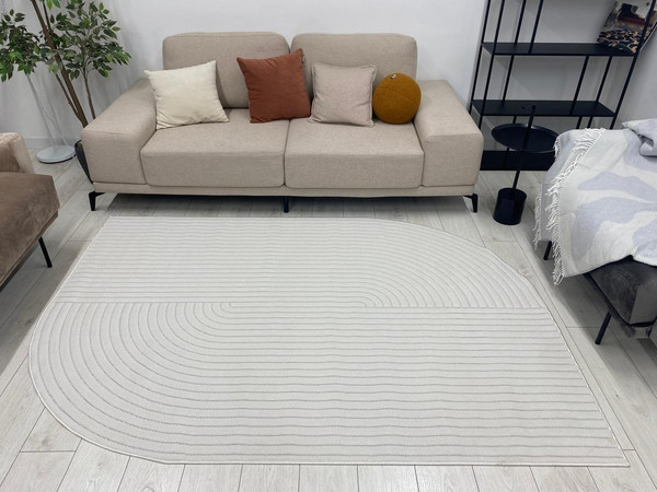 Изображение товара Коврик Radjab Carpet Сканди Сизаль Прямоугольник 10980A / 13054RK (0.8x1.5, Cream/Cream)