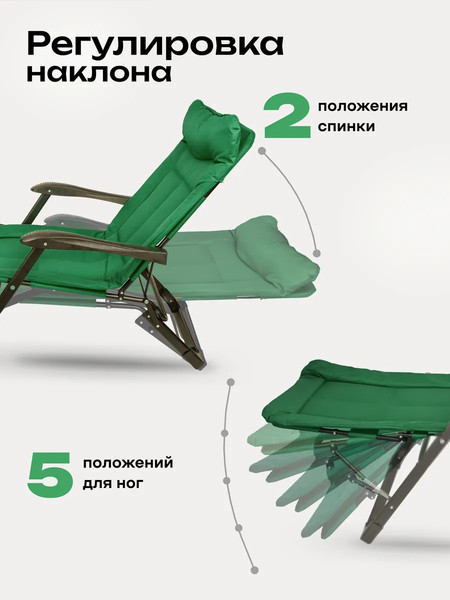 Изображение товара Складной шезлонг Forsage 62 079 / F-FG-HY-8000G (зеленый)