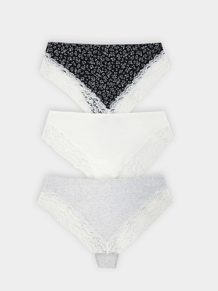 Изображение товара Комплект женских трусов Mark Formelle 412538-3 (р.90, листики на черном)