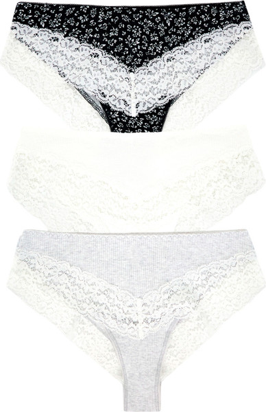 Изображение товара Комплект женских трусов Mark Formelle 412538-3 (р.98, листики на черном)