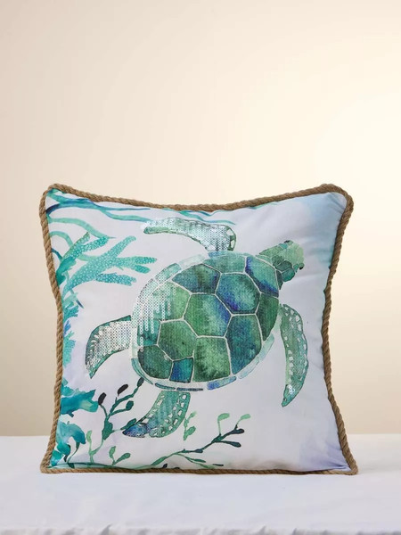 Изображение товара Чехол на подушку Arya Tortuga / 8680943255495 (белый/голубой)