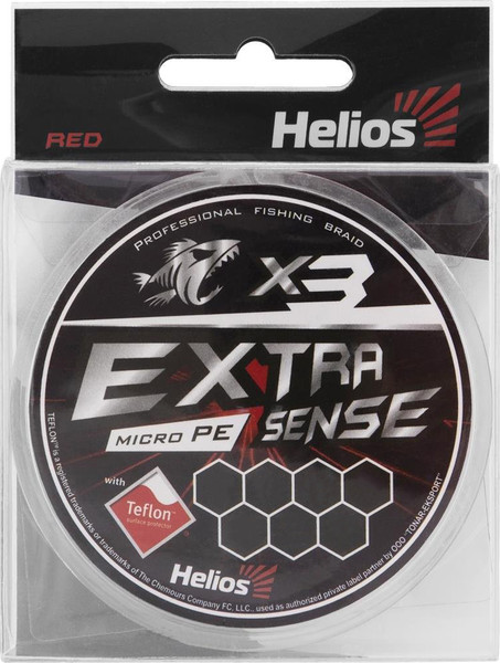 Изображение товара Леска плетеная Helios Extrasense X3 PE Red 92м 3.0/40LB 0.28мм / HS-ES-X3-3/40LB