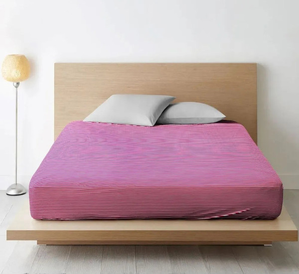 Изображение товара Простыня Urban Family Малиновый полоса 160x200x20 / 70471-6 (на резинке)