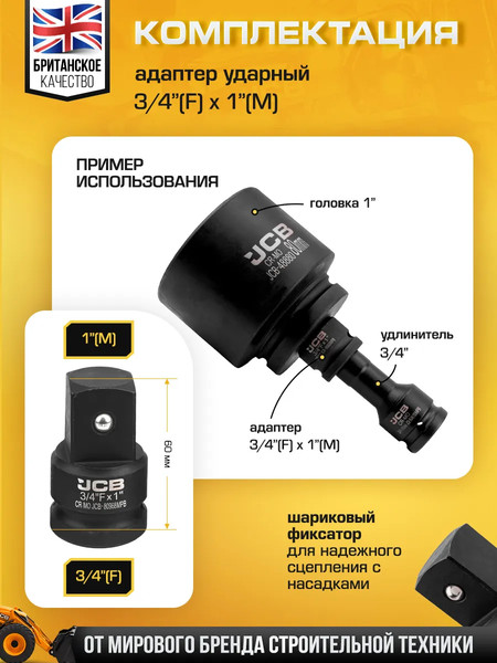 Изображение товара Набор адаптеров слесарных JCB 4089MPB (61069)