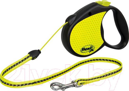 Изображение товара Поводок-рулетка Flexi Neon трос (S, светоотражающий)