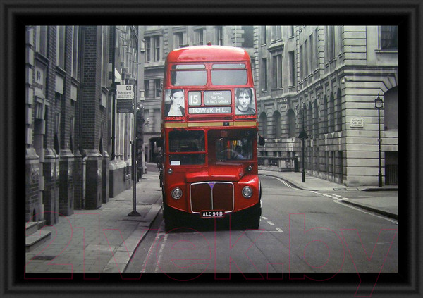 Изображение товара Картина Декарт Лондонский красный автобус 8Л1465 (в раме)