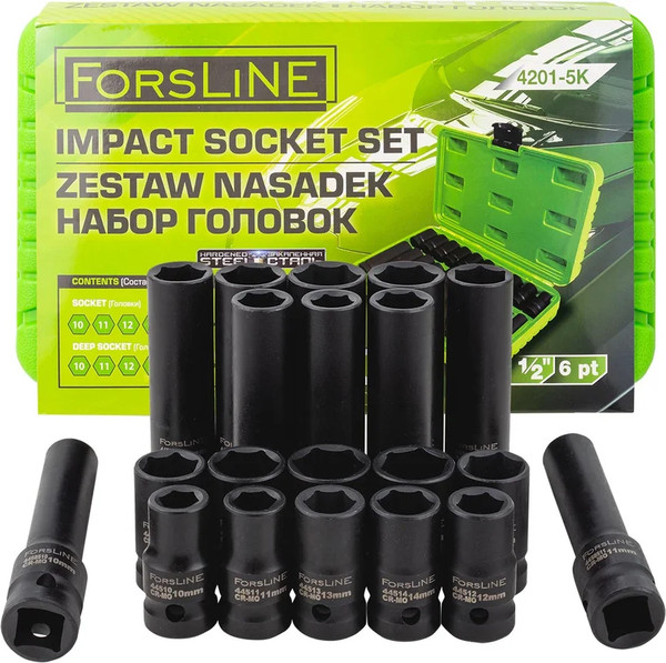 Изображение товара Набор головок слесарных ForsLine FL-4201-5K (61789)