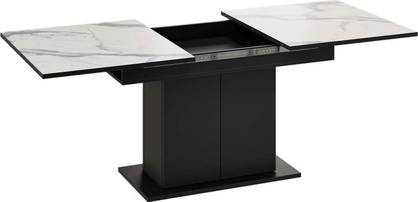 Изображение товара Обеденный стол ТриЯ Детройт Тип 3 раздвижной / 272471 (черный/белый мрамор)