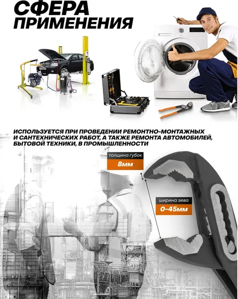 Изображение товара Клещи переставные ISMA 613B250 (64530)