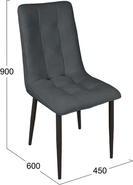 Изображение товара Стул ТриЯ Фредо / 262828 (черный муар/микровелюр Brendy Graphite)
