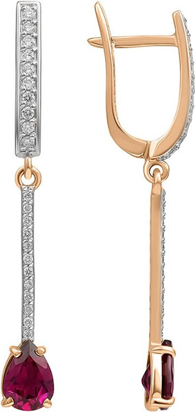 Изображение товара Серьги из розового золота Кристалл CP56200226773 (с родолитом и бриллиантами)