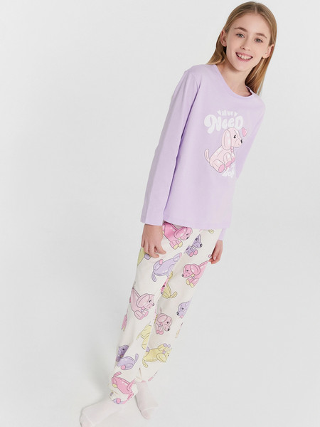 Изображение товара Пижама детская Mark Formelle 567740 (р.134-68, светло-лиловый/собачки на молочном)