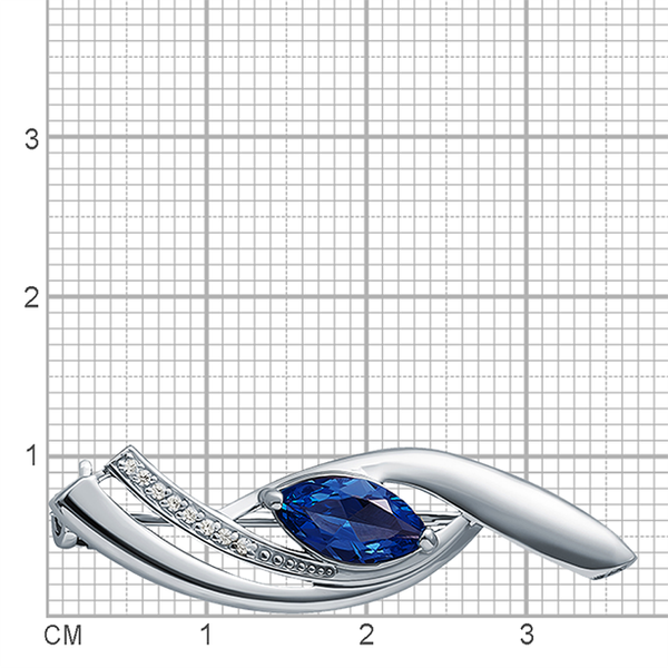 Изображение товара Брошь из белого золота Кристалл CN59100226773 (с сапфиром и фианитом)