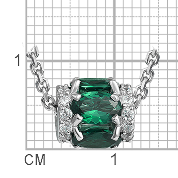 Изображение товара Колье из белого золота Кристалл CP66800226773 (р.40, с изумрудом и фианитом)