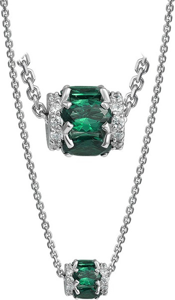 Изображение товара Колье из белого золота Кристалл CP66800226773 (р.40, с изумрудом и фианитом)