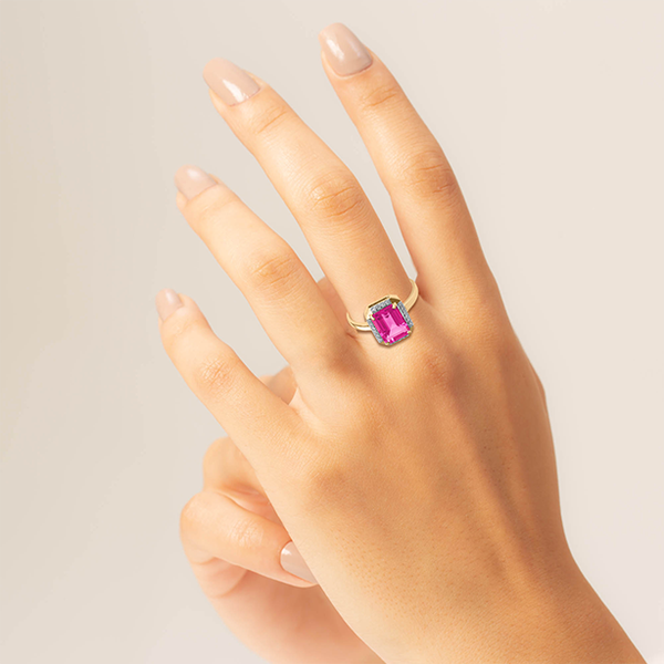 Изображение товара Кольцо из розового золота Кристалл CP06500226773 (р.17, с рубином и фианитом)