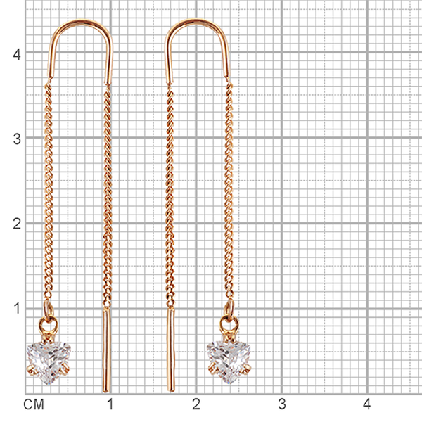 Изображение товара Серьги из розового золота Кристалл CD69200226773 (с фианитами)