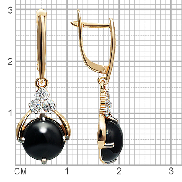 Изображение товара Серьги из розового золота Кристалл CK13400226773 (с агатом и фианитом)