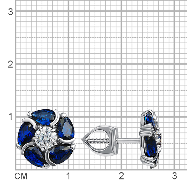 Изображение товара Серьги из белого золота Кристалл CN56100226773 (с фианитами)